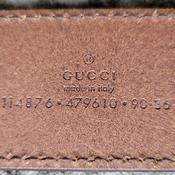 Gucci Brown Leather Silver Interlocking G Belt Buckle 90/36 - Picture 9 of 9